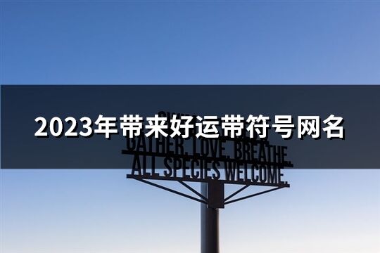 2023年带来好运带符号网名(共91个)