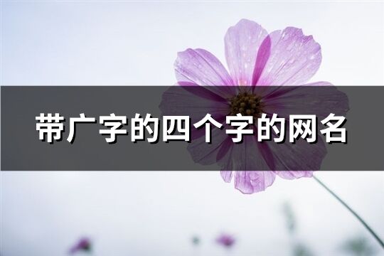 带广字的四个字的网名(精选132个)