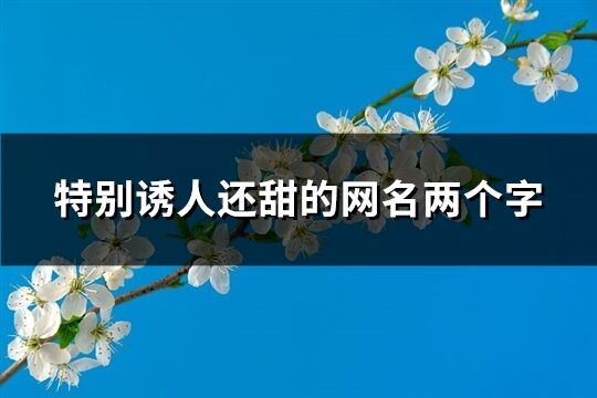 特别诱人还甜的网名两个字(精选131个)