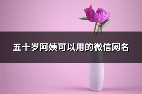 五十岁阿姨可以用的微信网名(优选280个)