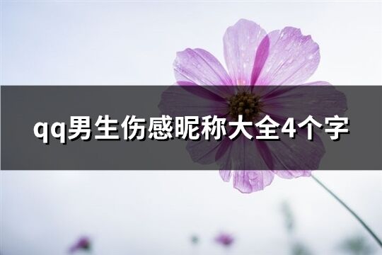 qq男生伤感昵称大全4个字(共250个)