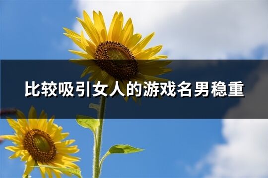 比较吸引女人的游戏名男稳重(共63个)