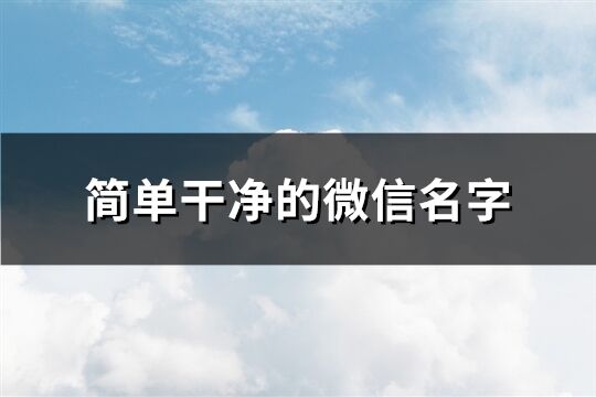 简单干净的微信名字(202个)