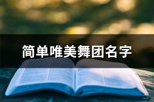 简单唯美舞团名字(精选118个)