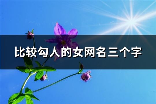 比较勾人的女网名三个字(精选70个)