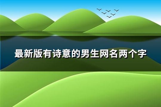 最新版有诗意的男生网名两个字(精选72个)