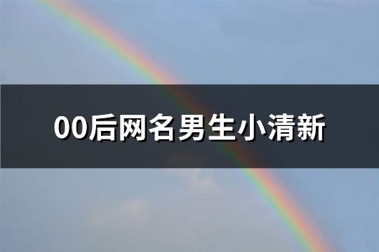 00后网名男生小清新(精选170个)