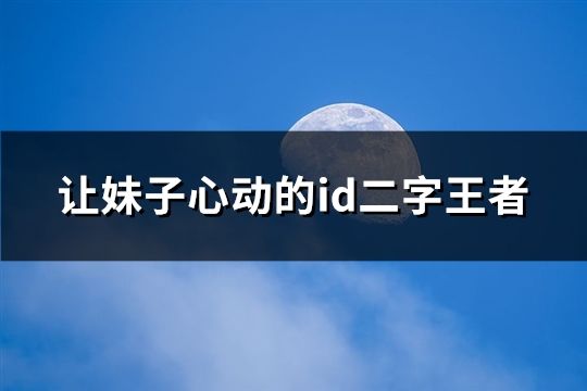 让妹子心动的id二字王者(共179个)