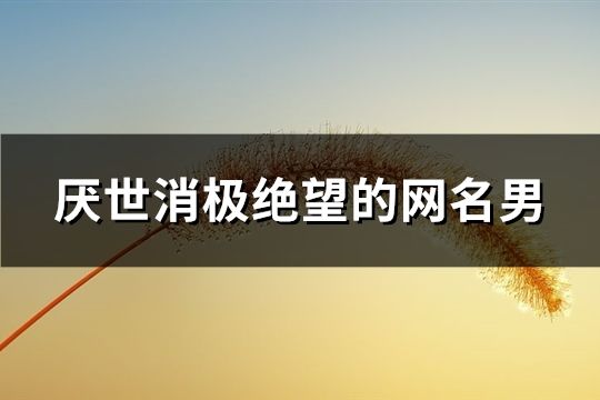 厌世消极绝望的网名男(68个)