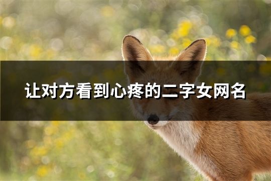 让对方看到心疼的二字女网名(79个)