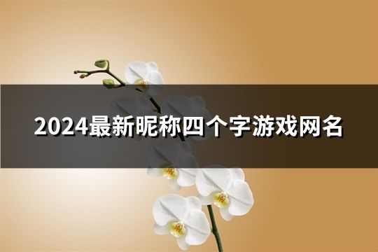 2024最新昵称四个字游戏网名(138个)