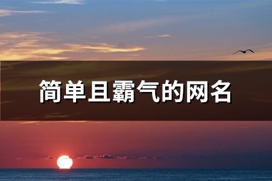 简单且霸气的网名(精选150个)