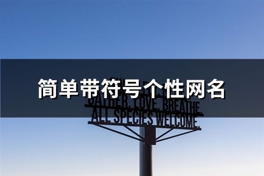 简单带符号个性网名(98个)