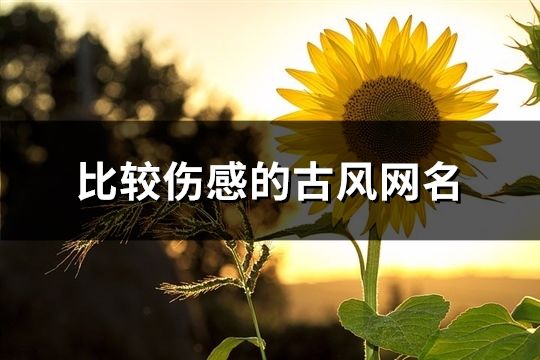 比较伤感的古风网名(115个)