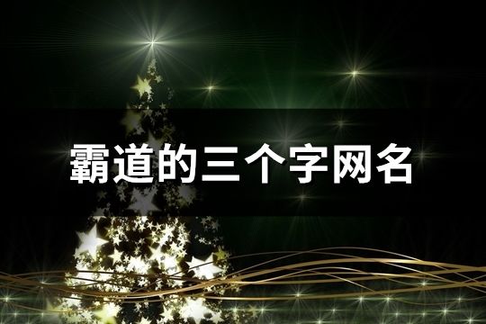 霸道的三个字网名(共93个)