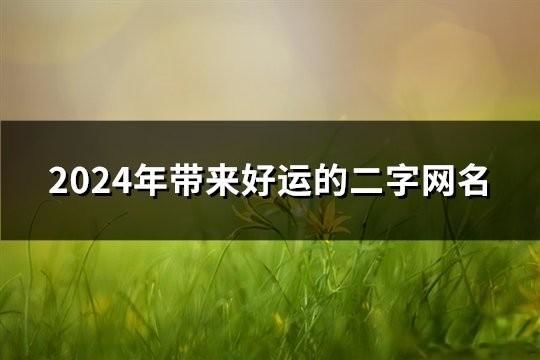 2024年带来好运的二字网名(精选123个)