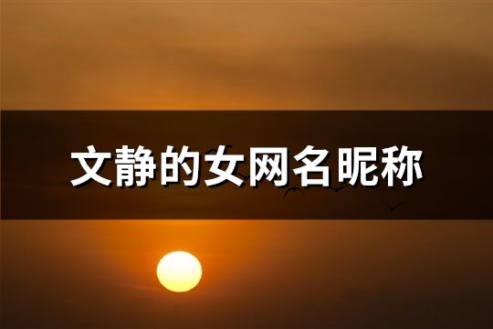 文静的女网名昵称(共143个)