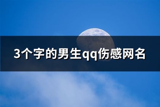 3个字的男生qq伤感网名(共95个)