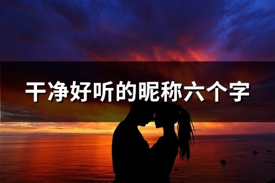 干净好听的昵称六个字(56个)