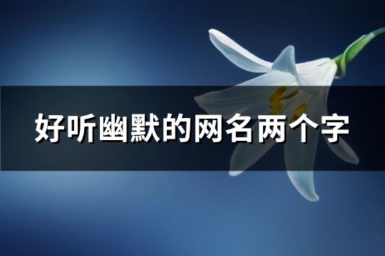 好听幽默的网名两个字(共190个)