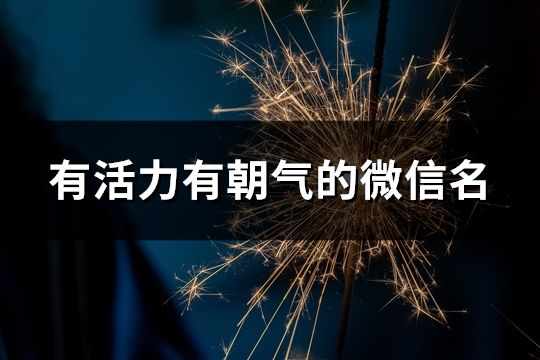 有活力有朝气的微信名(精选148个)