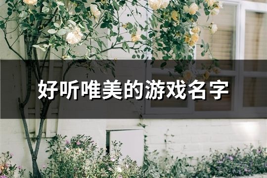 好听唯美的游戏名字(144个)