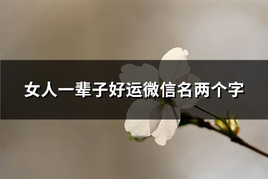 女人一辈子好运微信名两个字(共99个)