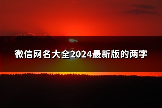 微信网名大全2024最新版的两字(精选116个)