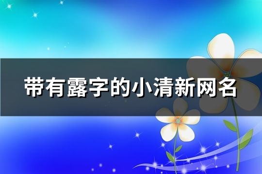 带有露字的小清新网名(共71个)