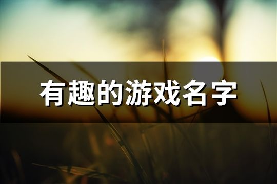 有趣的游戏名字(精选294个)