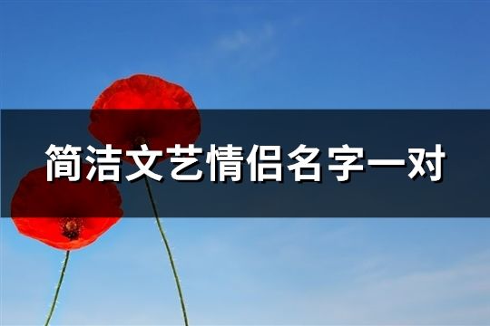 简洁文艺情侣名字一对(共170对)