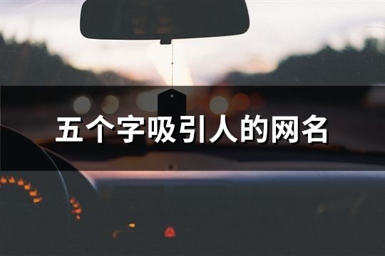 五个字吸引人的网名(精选244个)