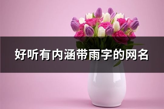 好听有内涵带雨字的网名(精选39个)