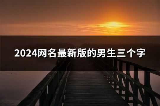 2024网名最新版的男生三个字(共40个)