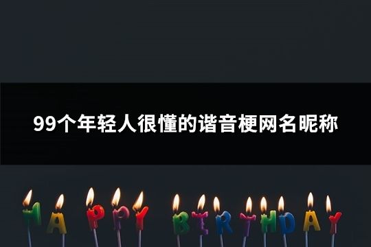 99个年轻人很懂的谐音梗网名昵称(36个)