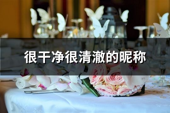 很干净很清澈的昵称(精选42个)