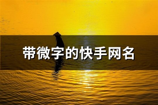 带微字的快手网名(精选88个)