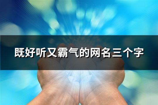 既好听又霸气的网名三个字(精选60个)