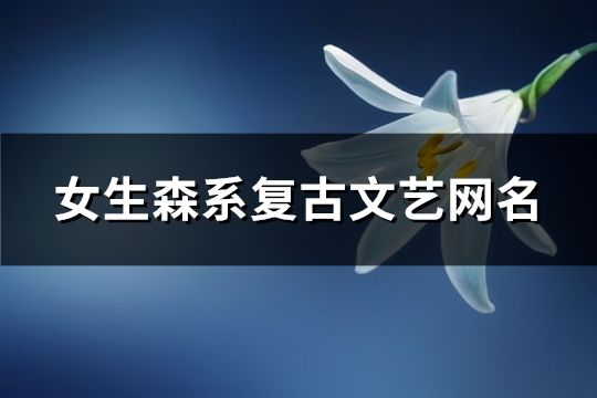 女生森系复古文艺网名(371个)