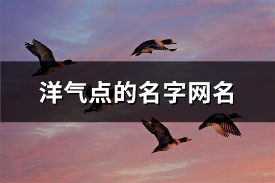 洋气点的名字网名(共1604个)