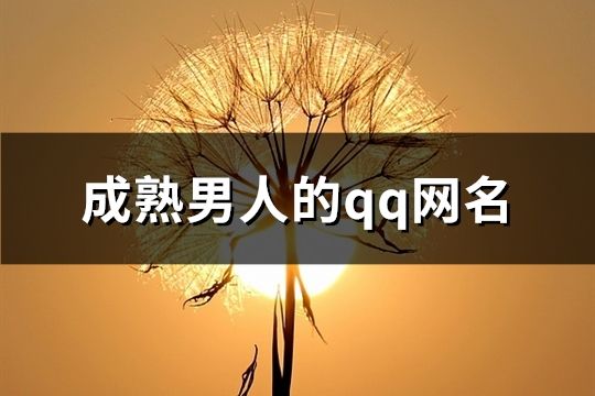 成熟男人的qq网名(精选512个)