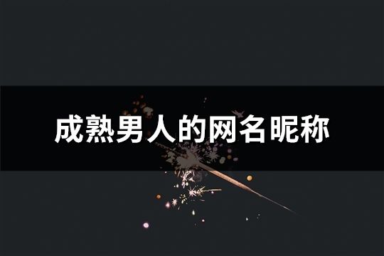 成熟男人的网名昵称(精选1611个)