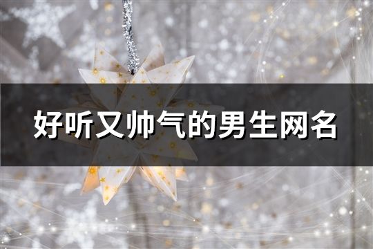 好听又帅气的男生网名(共971个)